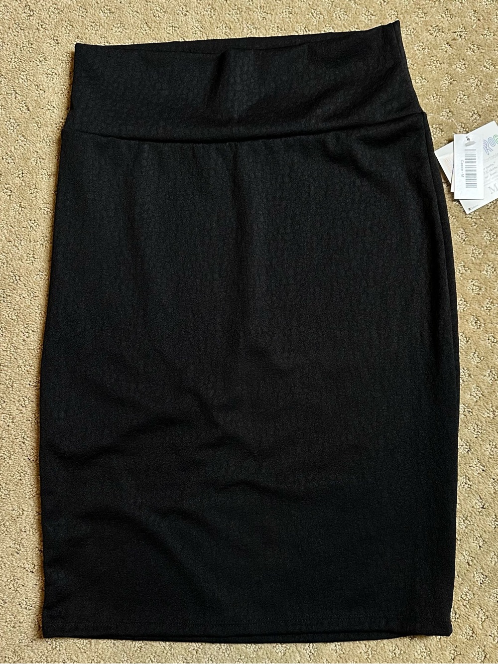LuLaRoe Cassie Pencil Skirt Medium Black Textured NWT